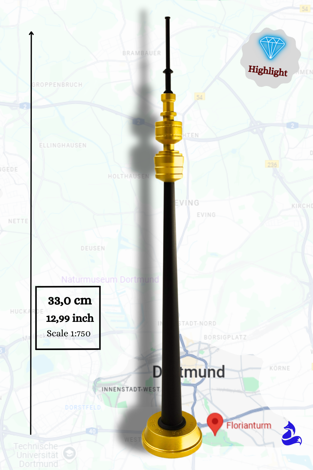 Der "Florianturm" - Schwarz Gelb